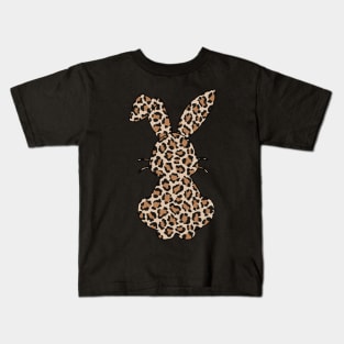 Leopard Bunny Rabbit Funny Easter Costume Kids T-Shirt